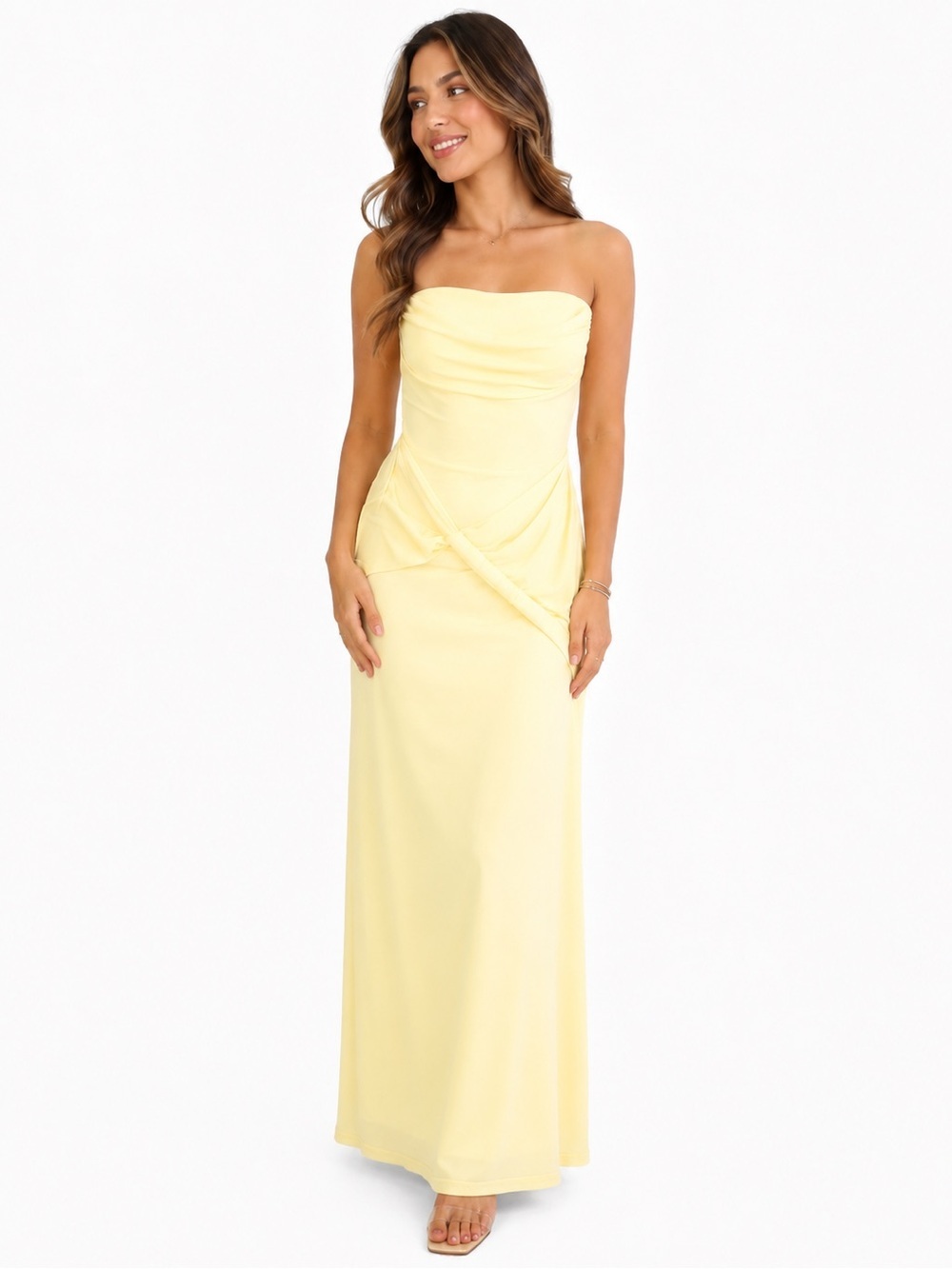 NWT Princess Polly Strapless Yellow Evening Gown